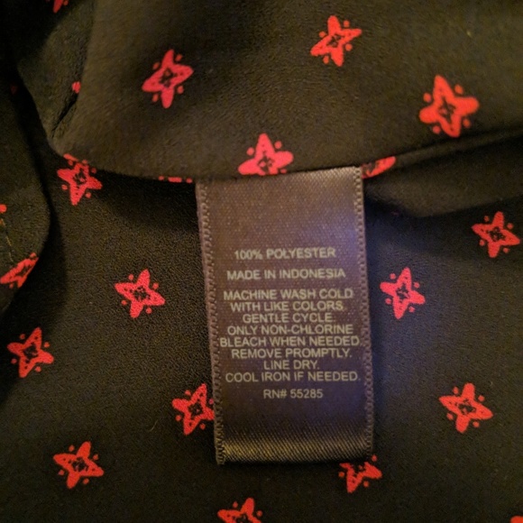 Express Shell Tank Red Print on Black Size S - Picture 6 of 7